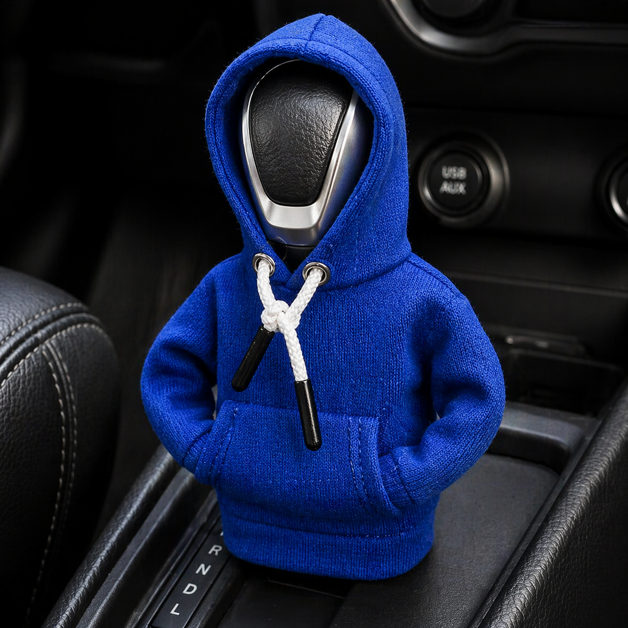 Car Gear Hoodie blau – Schaltknauf Dekoration